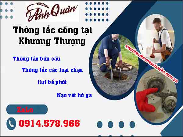 Dịch vụ thông tắc cống tại phường Khương Thượng –Thợ thông bồn cầu