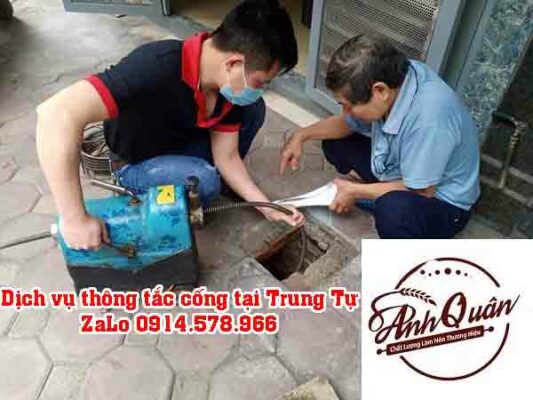 Dịch vụ thông tắc cống tại Trung Tự