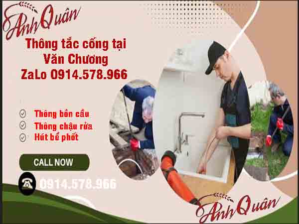 Dịch vụ thông tắc cống tại phường Văn Chương