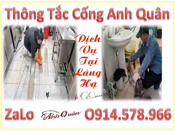 Dịch vụ thông tắc chậu rửa tại Láng Hạ