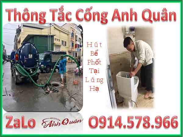 Đơn vị thông hút bể phốt ở phường Láng Hạ