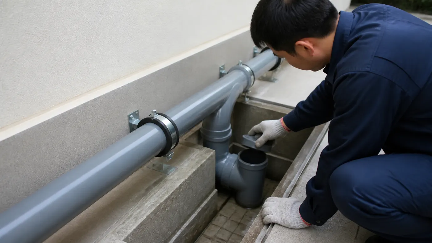 Độ dốc và giá đỡ cho đường ống thoát nước