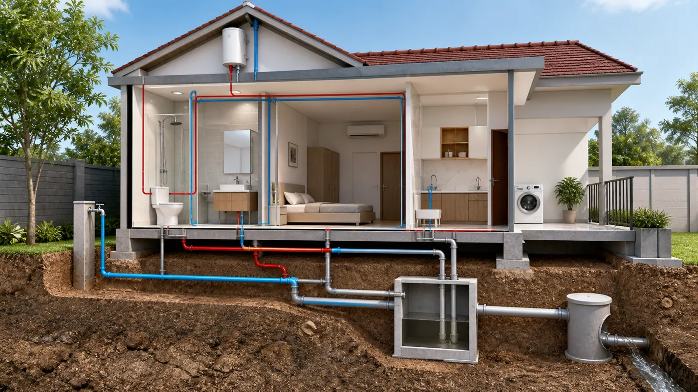 Phân chia đường ống cấp nóng lạnh và thoát