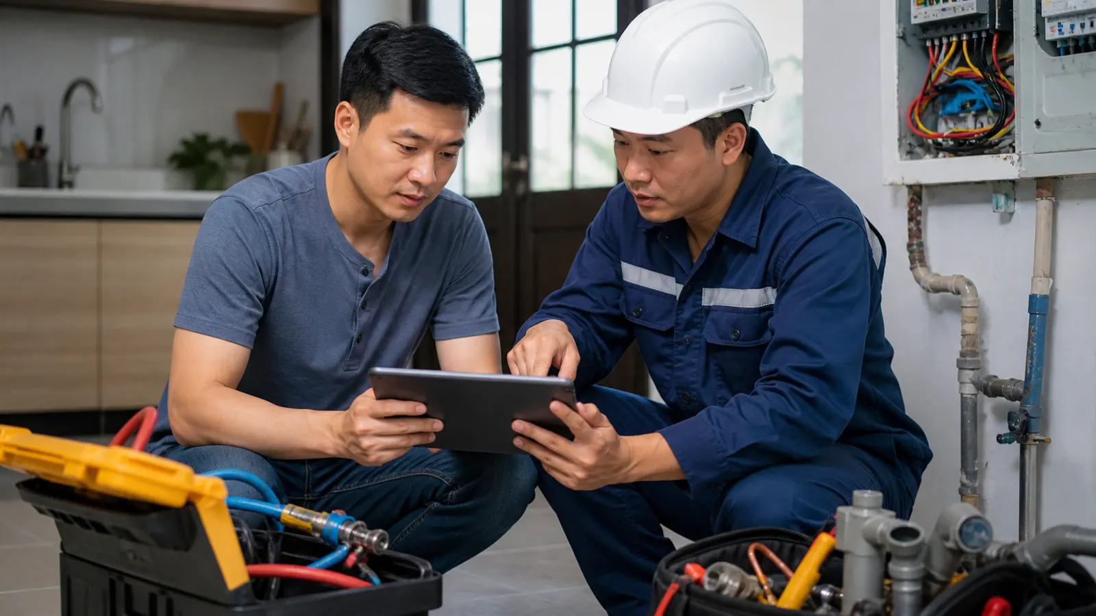 dự toán chi phí thuê thợ điện nước