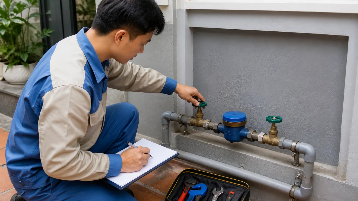 Khoanh vùng rò rỉ nước bằng đồng hồ tổng