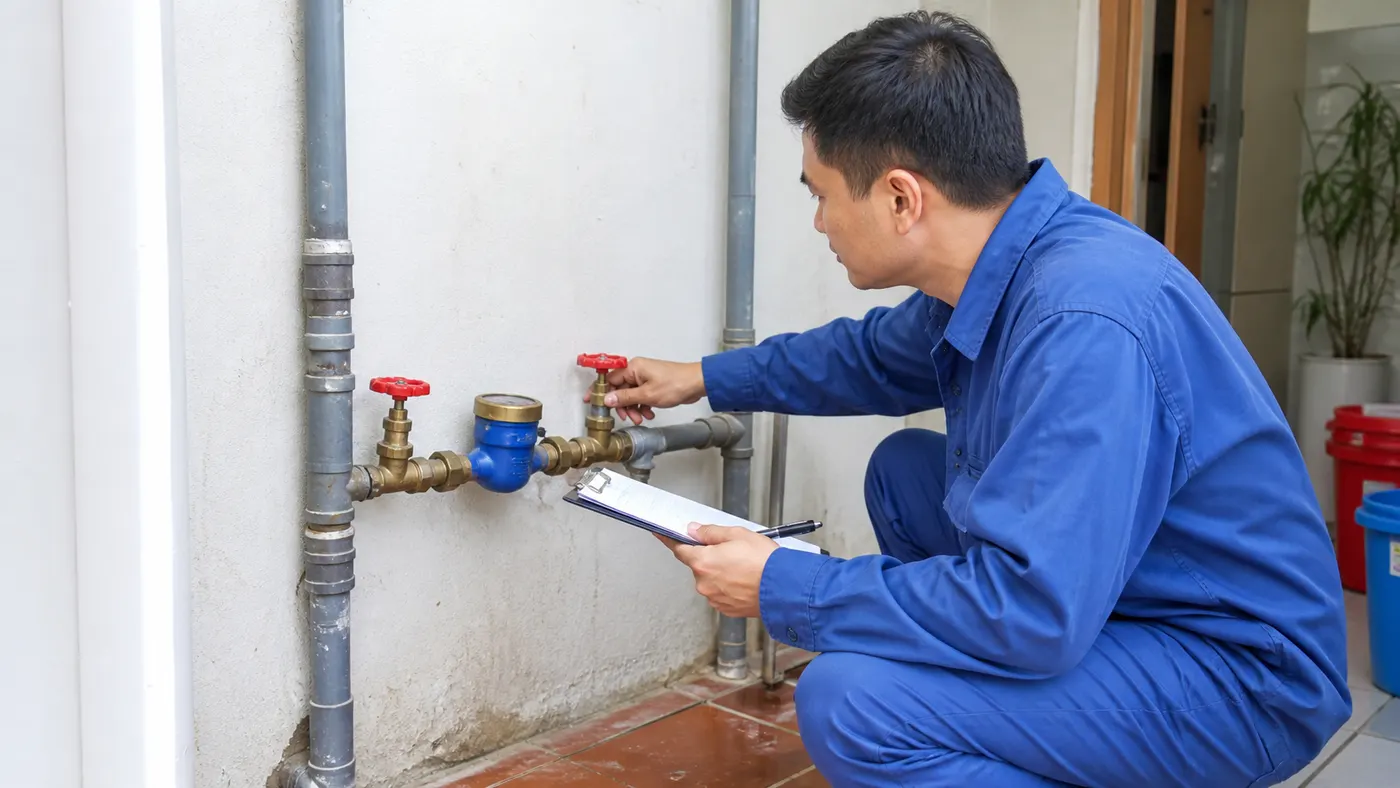 Đọc đồng hồ và cô lập van nước tại Hà Đông