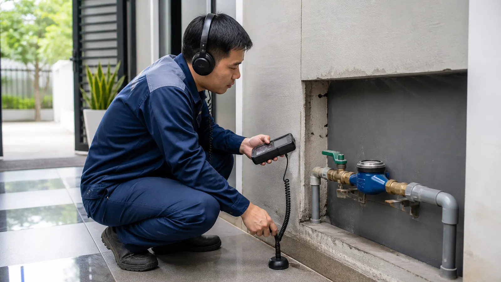 Khảo sát rò rỉ đường ống nước tại Hà Đông