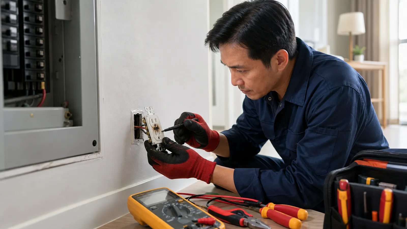kiểm tra ổ cắm điện sau khi phát nhiệt
