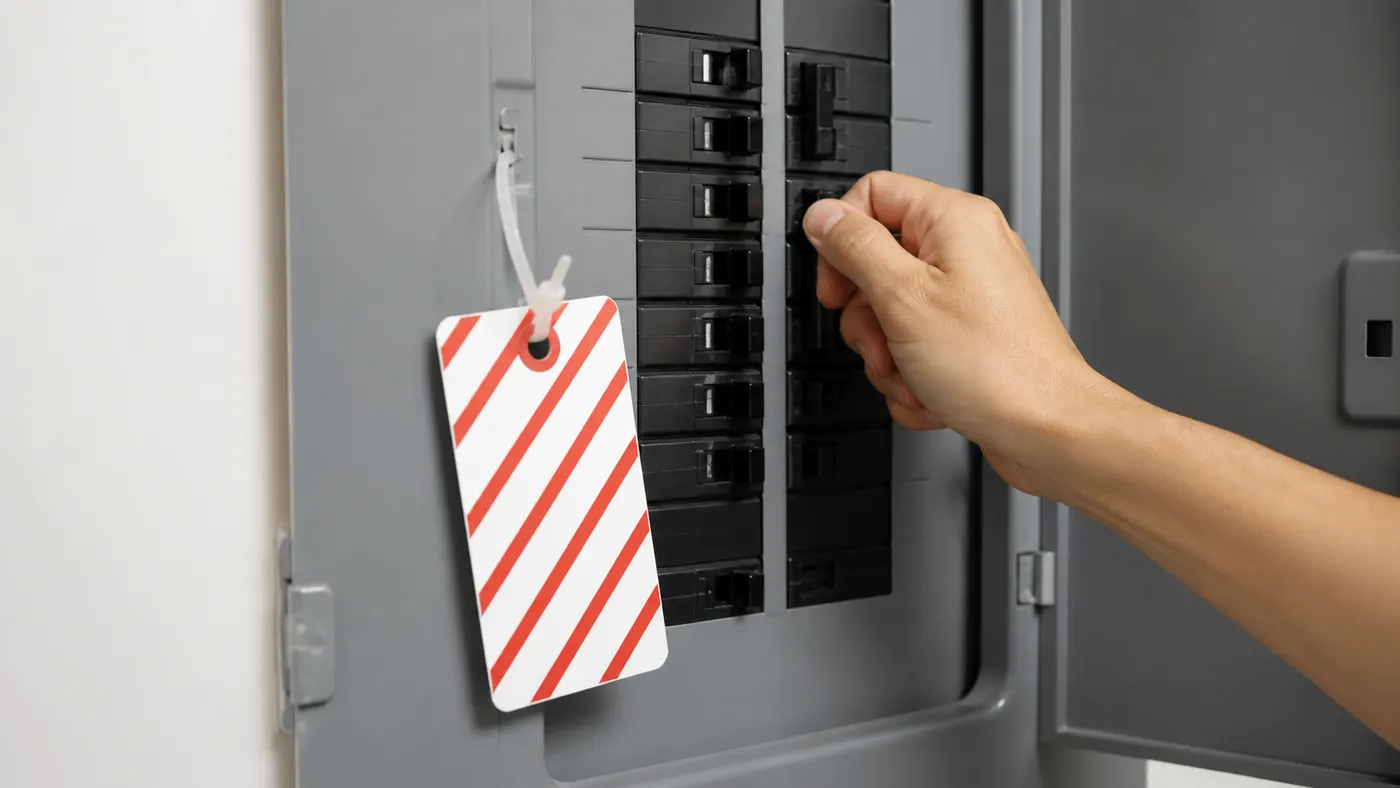ngắt MCB trước khi tháo ổ cắm