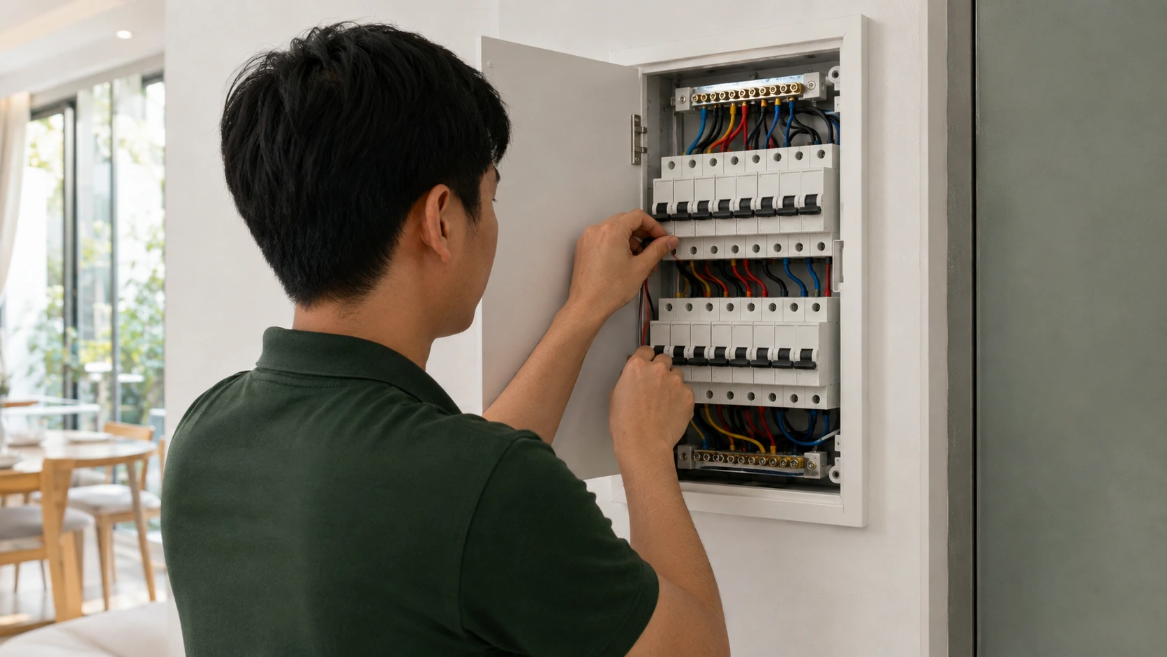 an toàn điện trong nhà ở aptomat tổng