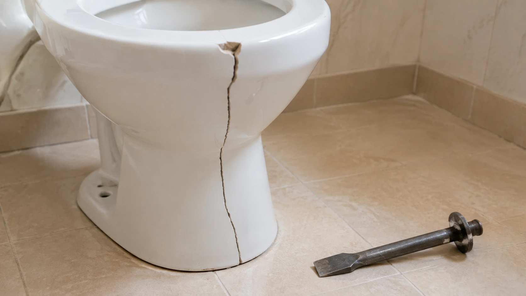 Bồn cầu bị vỡ do thông tắc sai cách
