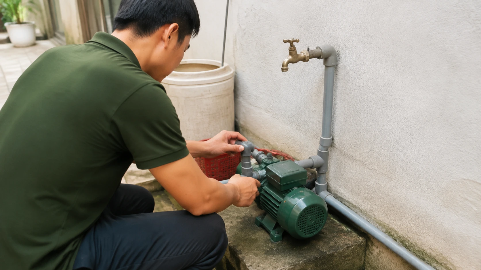 máy bơm không lên nước
