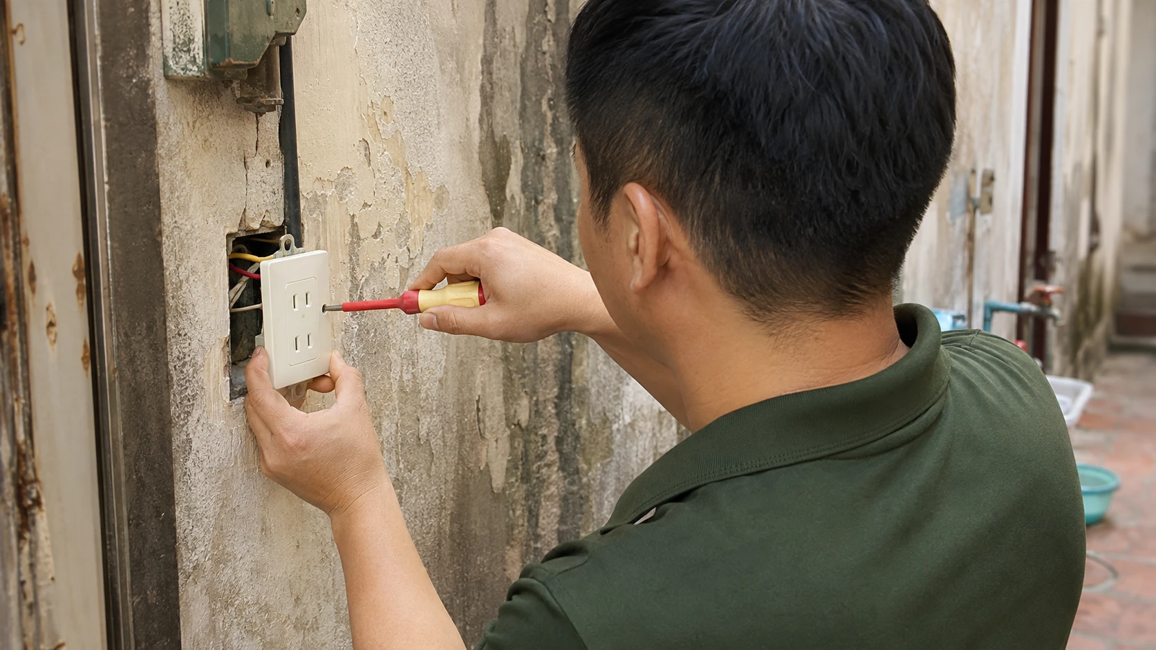 Thợ sửa điện nước tại ngõ nhỏ Đống Đa