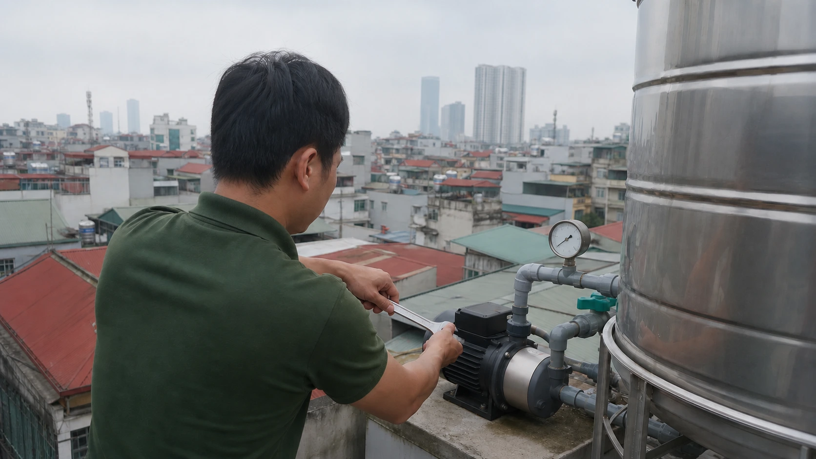 Thợ sửa máy bơm nước tại nhà Hà Nội