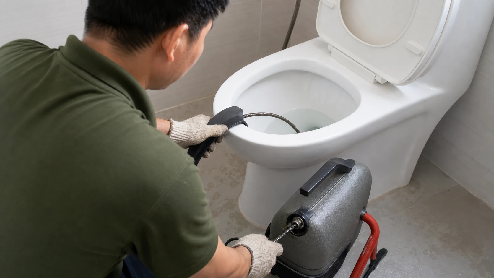 Dịch vụ thông tắc bồn cầu bằng máy lò xo